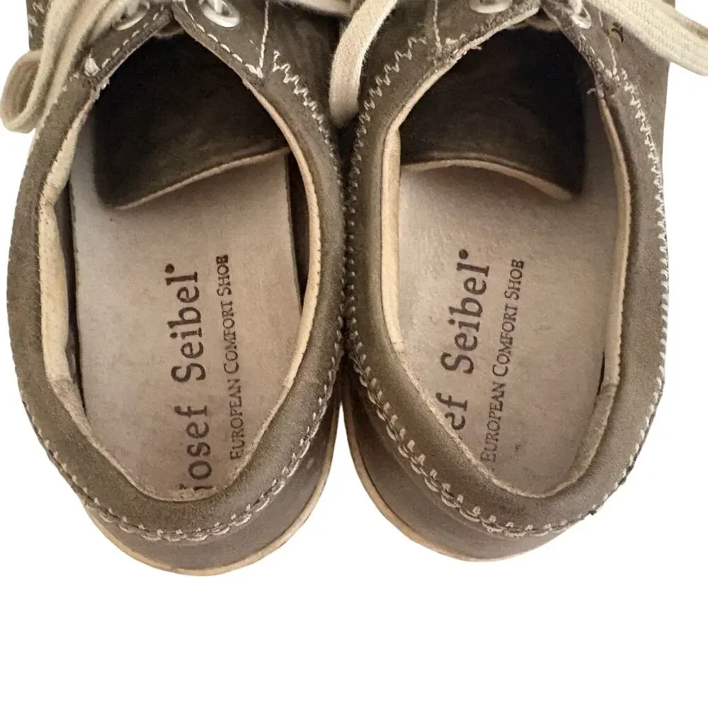 Josef Seibel Leather Perforated Lace Up Sneakers Comfort Shoes Gorpcore Casual 5